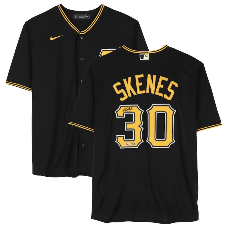 Paul Skenes Autographed Pittsburgh Pirates Black Nike Replica Jersey Fanatics