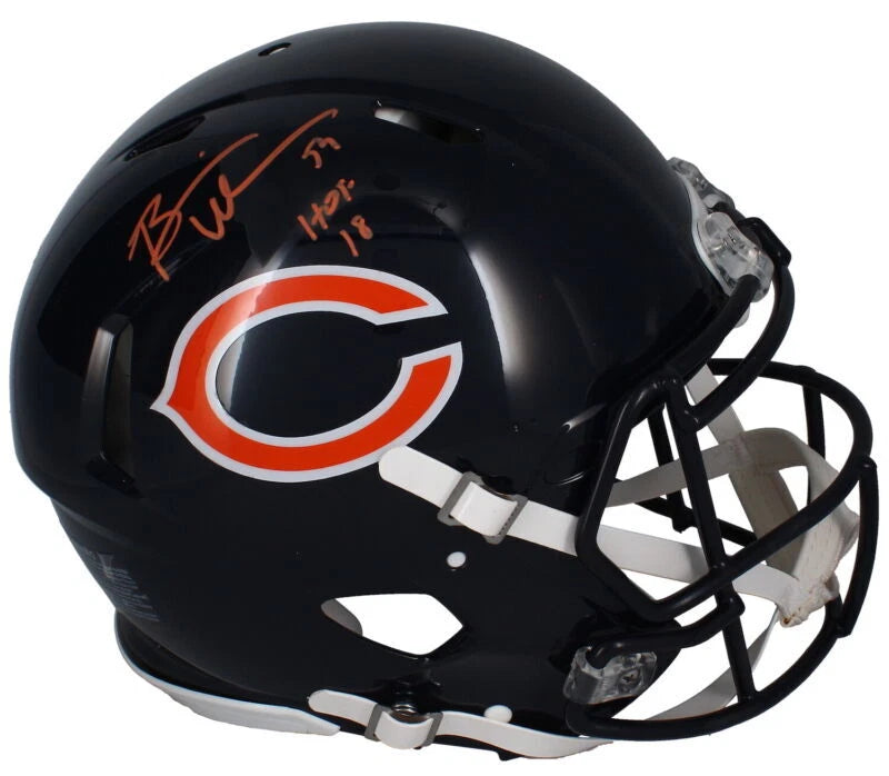 Brian Urlacher Autographed/Inscribed "HOF '18" Chicago Bears Speed Authentic Helmet Beckett Witnessed