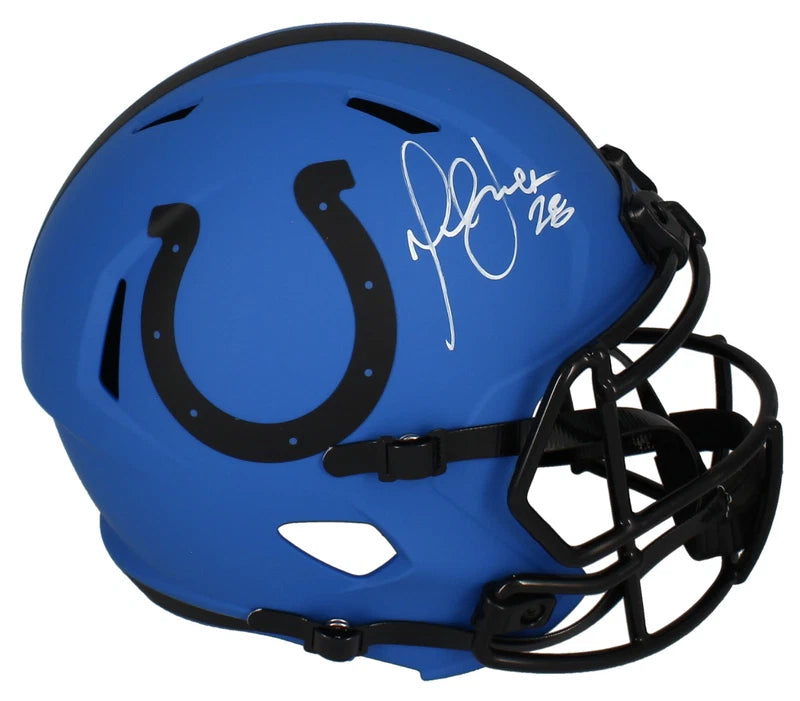 Marshall Faulk Autographed Indianapolis Colts RAVE Speed Full Size Helmet Beckett Witnessed