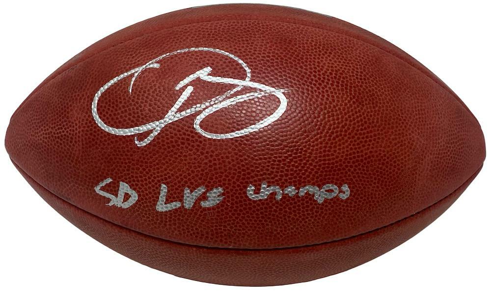 ODELL BECKHAM JR. Autographed/Inscribed "SB LVI Champs" Los Angeles Rams SB LVI Champs Logo Official Wilson Duke Football FANATICS