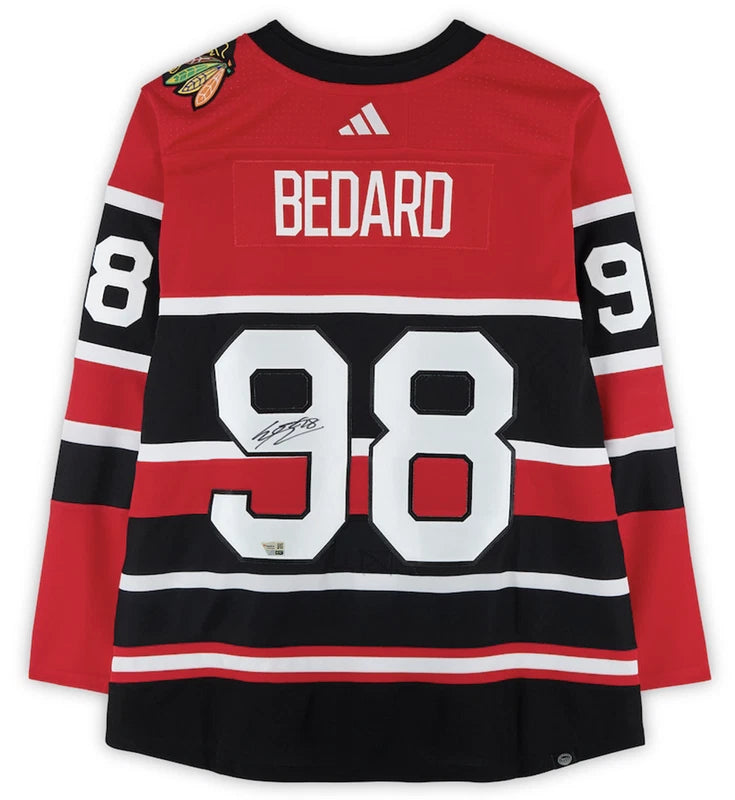 Connor Bedard Autographed Chicago Blackhawks Reverse Retro Adidas Authentic Jersey Fanatics