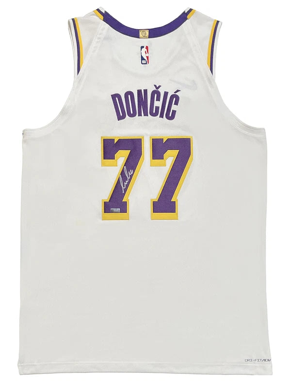 Luka Doncic Autographed Los Angeles Lakers White Nike Authentic Jersey Panini