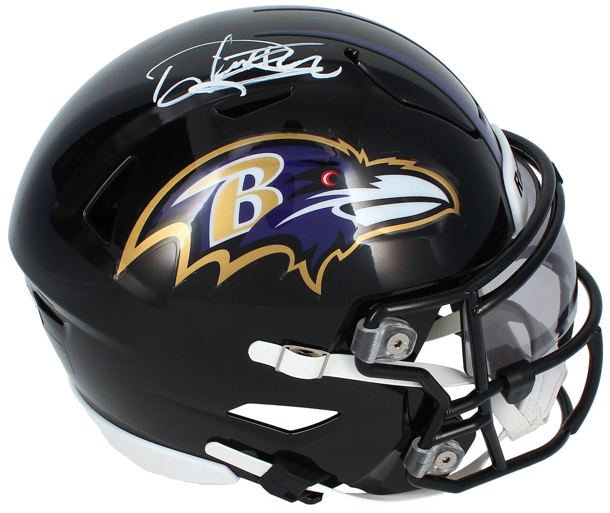 Derrick Henry Autographed Baltimore Ravens Speedflex Midi Helmet Beckett Witnessed