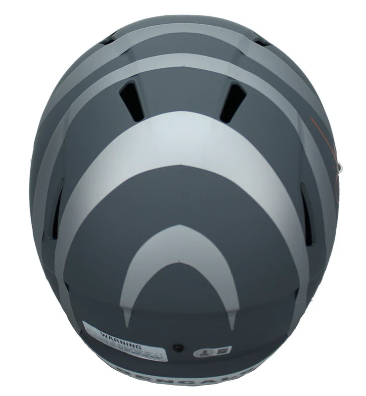 Boomer Esiason Autographed Cincinnati Bengals Slate Speed Full Size Helmet Beckett Witnessed