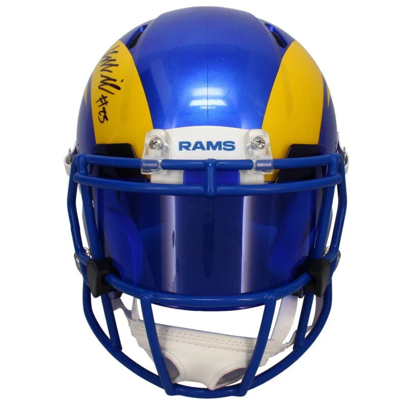 Kyren Williams Autographed Los Angeles Rams Speed Authentic Helmet w/Visor Beckett Witnessed