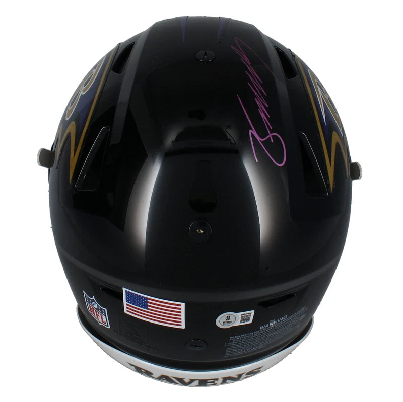 Zay Flowers Autographed Baltimore Ravens Speedflex Authentic Helmet Beckett Witnessed