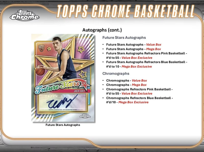 2024/25 Topps Chrome Mega NBA Basketball 8-Pack Monster Box Factory Sealed (7PK/BX, 6CDS/PK)
