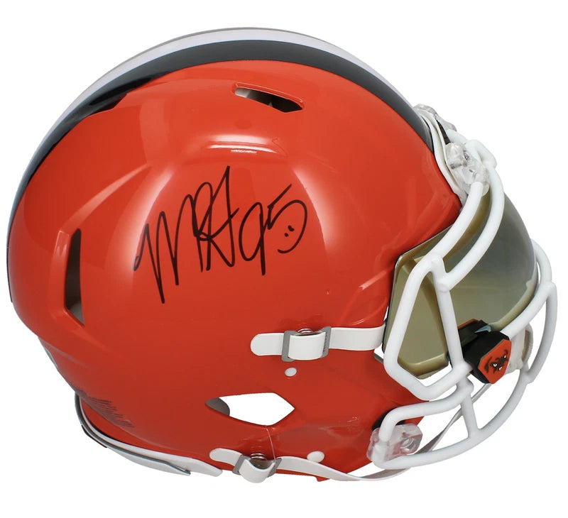 Myles Garrett Autographed Cleveland Browns Speed Authentic Helmet with Visor & 3D Bumpers Beckett Witnessed