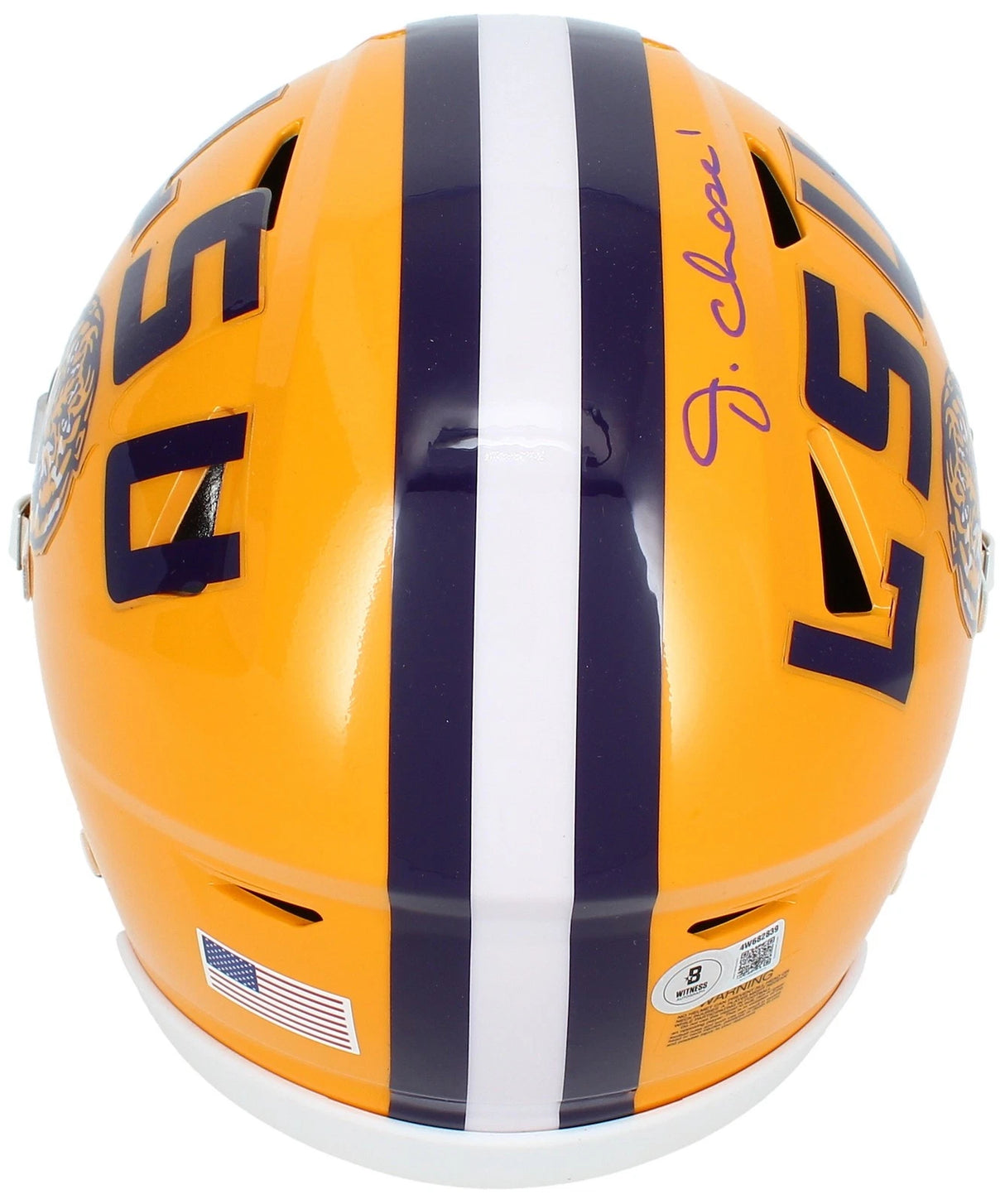 Ja'Marr Chase Autographed LSU Tigers Speedflex Midi Helmet Beckett Witnessed