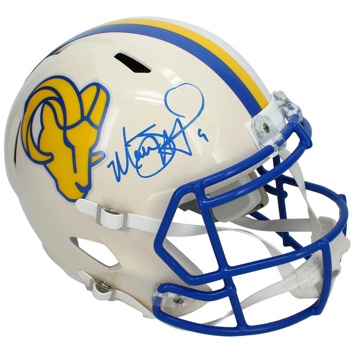 Matthew Stafford Autographed Los Angeles Rams RETRO Speed Full Size Helmet Beckett Witnessed