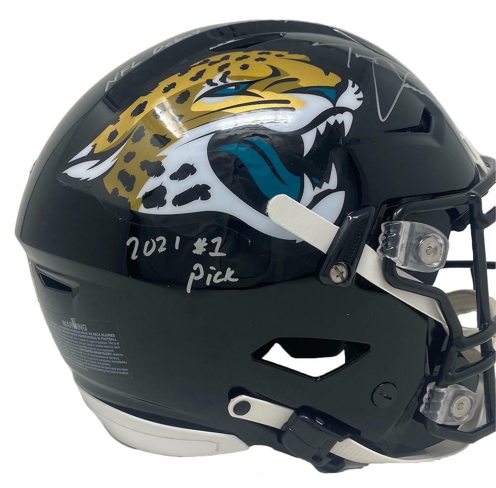 Trevor Lawrence Autographed/Multi-Inscribed Jacksonville Jaguars Speed Flex Helmet Fanatics LE 1/16