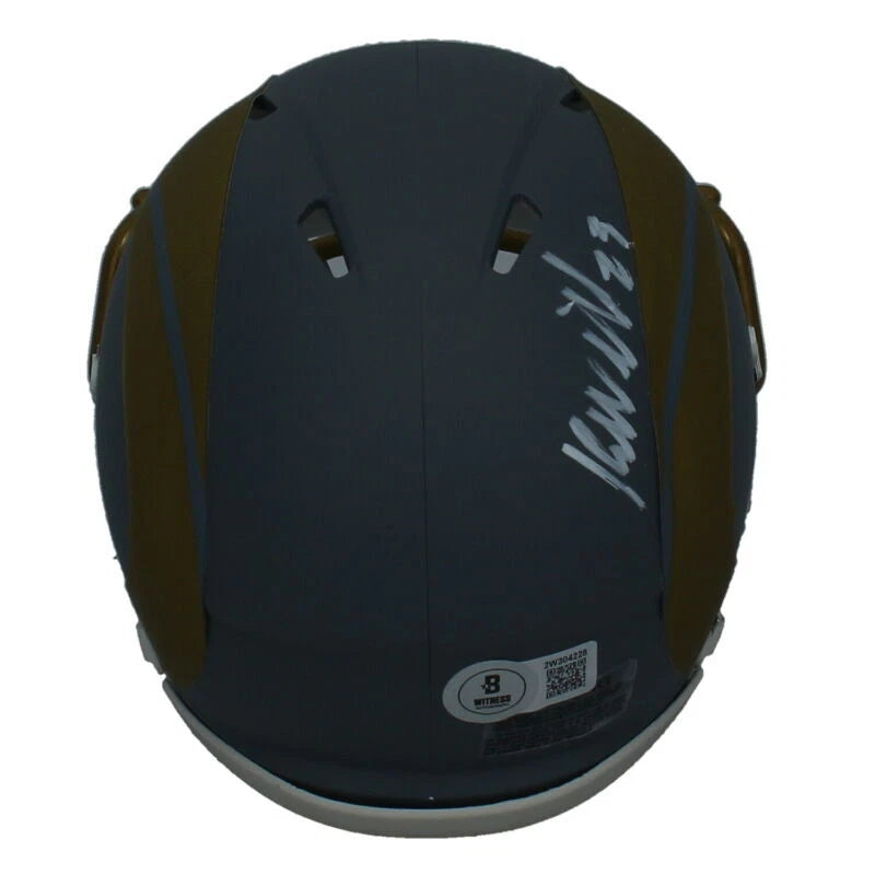 Kyren Williams Autographed (in White) Los Angeles Rams Slate Speed Mini Helmet Beckett Witnessed