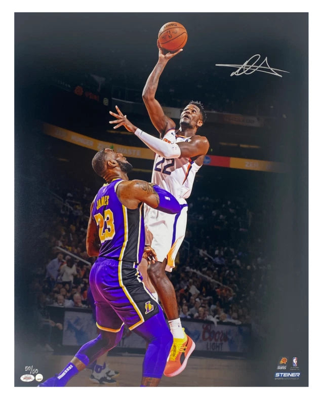 DeAndre Ayton Autographed Phoenix Suns "Over LeBron" 16" x 20" Photograph - Limited Edition of 50/50 - Game Day Legends & Steiner