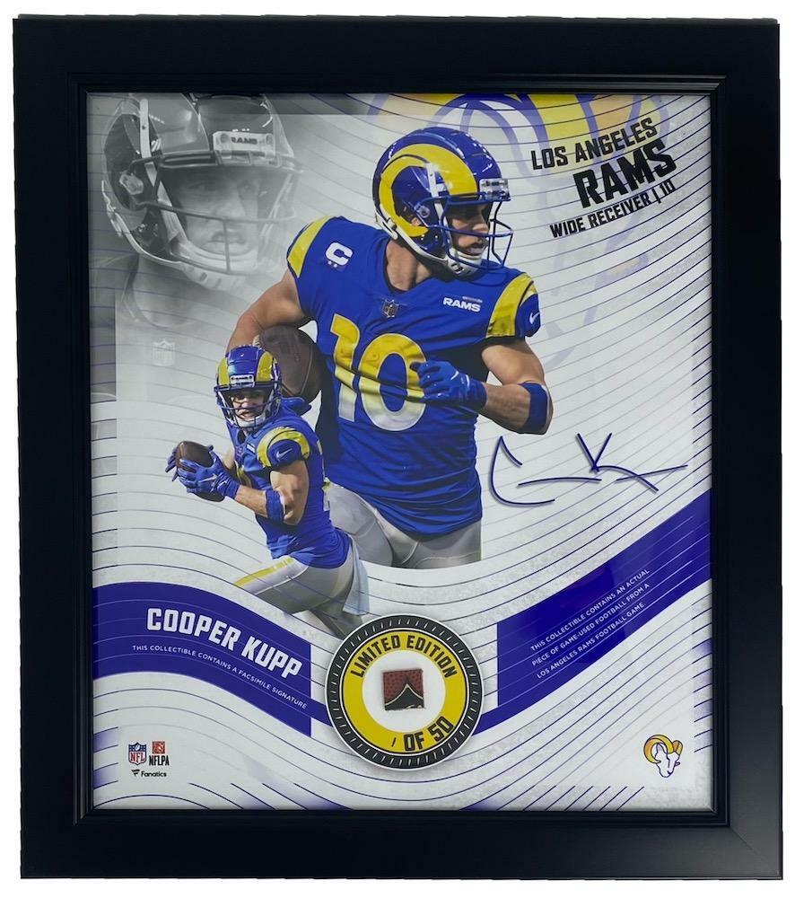 COOPER KUPP Framed Los Angeles Rams 15" x 17" Game Used Football Collage LE 1/50