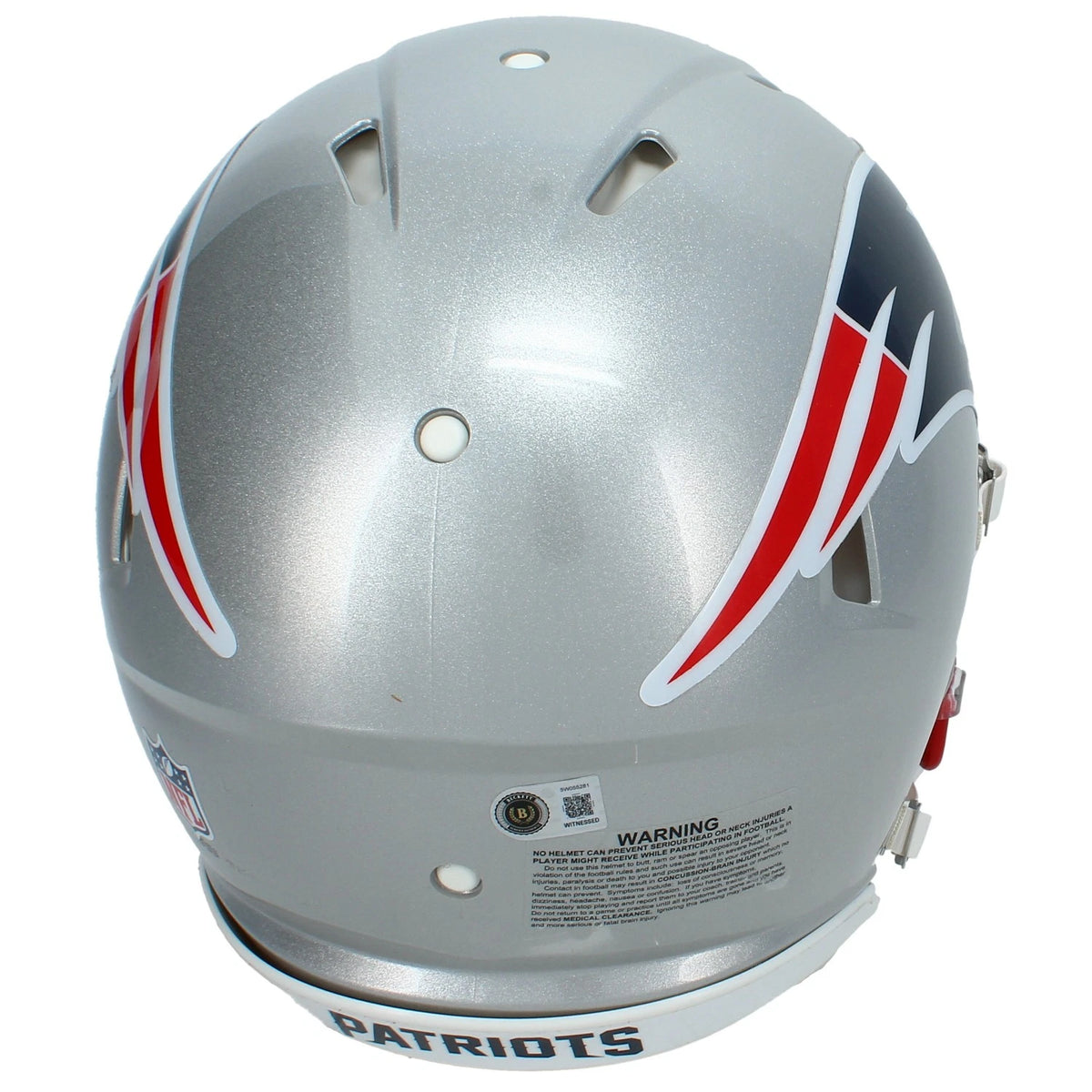 A.J. Brown Autographed New England Patriots Speed Authentic Helmet Beckett Witnessed