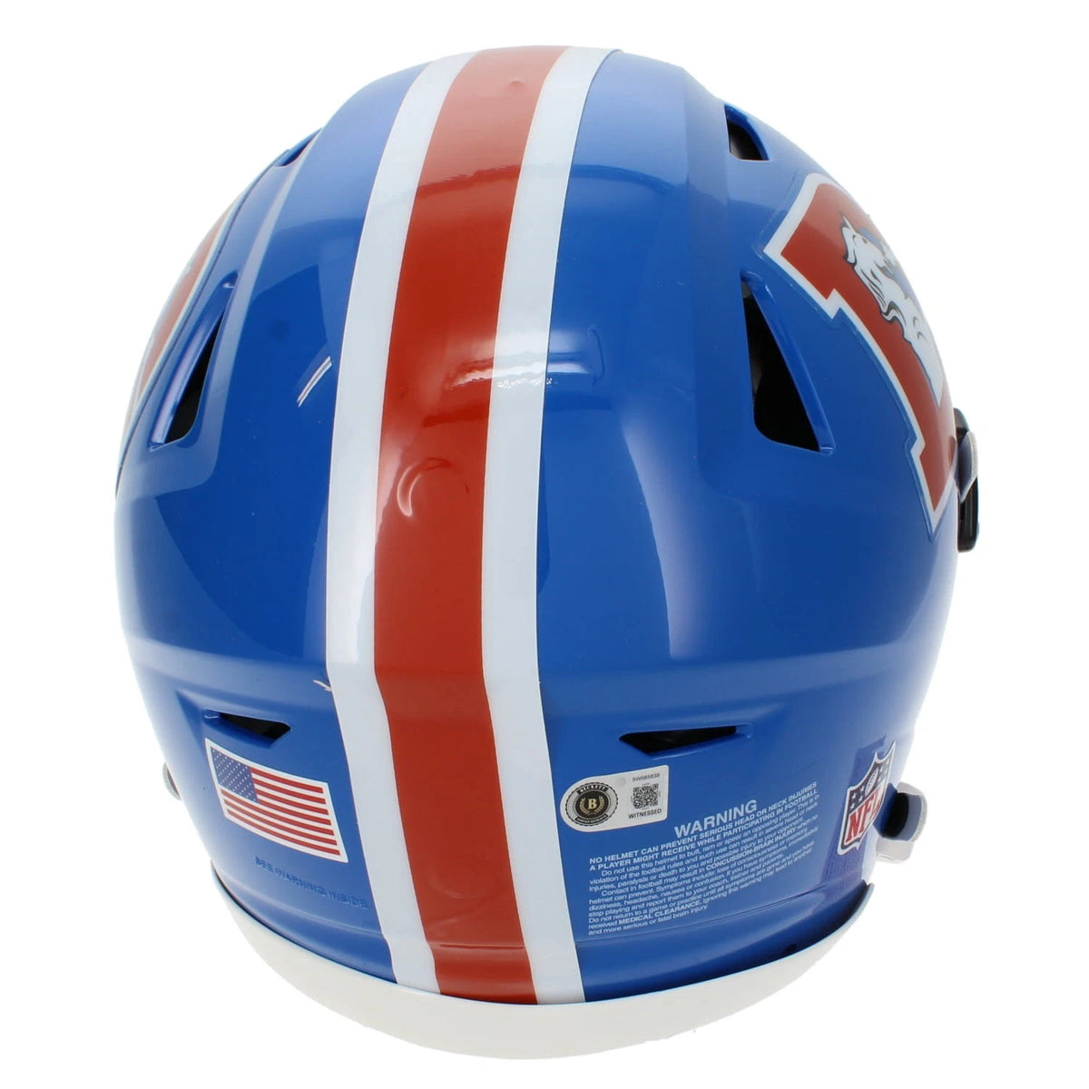 Champ Bailey Autographed Denver Broncos 1975-96 Throwback Speedflex Authentic Helmet Beckett Witnessed