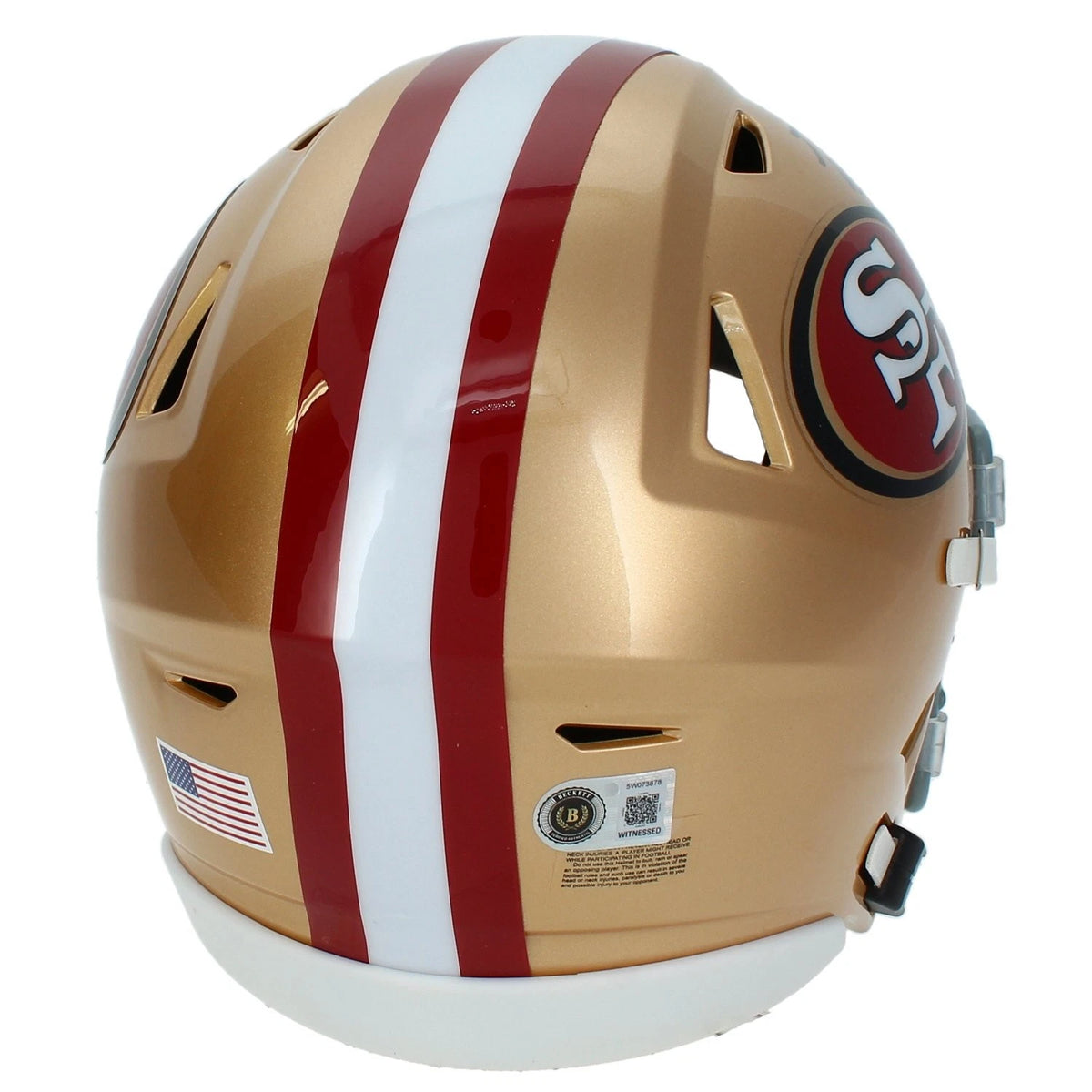 George Kittle Autographed San Francisco 49ers Speedflex Midi Helmet Beckett Witnessed