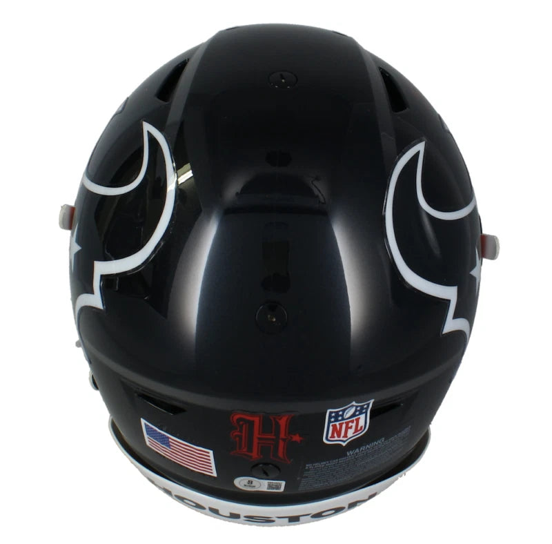 Dalton Schultz Autographed (in Red) Houston Texans 2024 Speedflex Authentic Helmet Beckett Witnessed