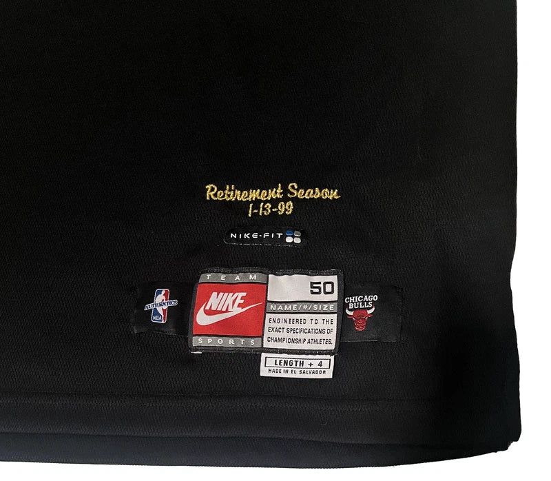 Michael Jordan Autographed Chicago Bulls Black Nike Authentic Jersey with 98/99 Retirement Season Patch UDA