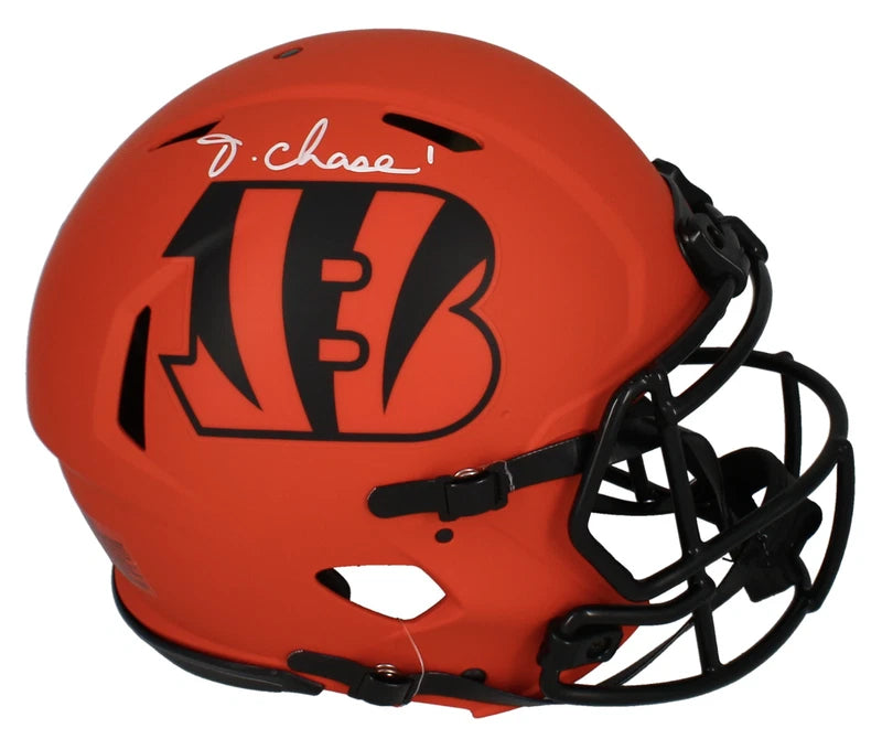 Ja'Marr Chase Autographed Cincinnati Bengals RAVE Speed Authentic Helmet Beckett Witnessed