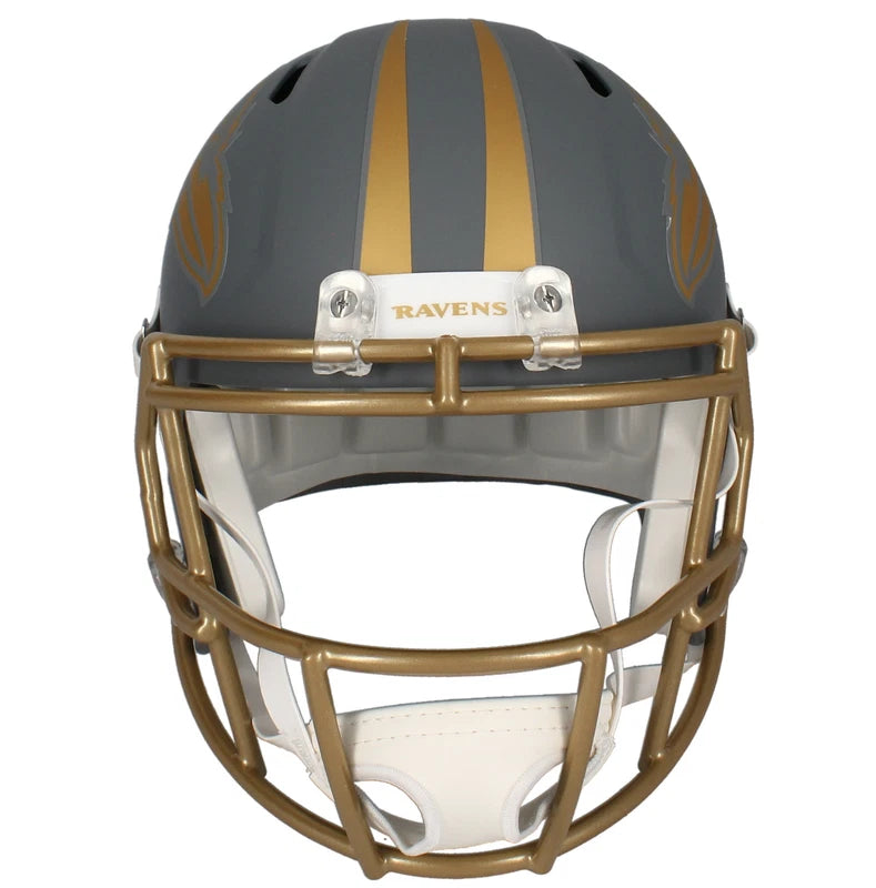 Ray Lewis Autographed Baltimore Ravens Slate Speed Full Size Helmet Beckett Witnessed