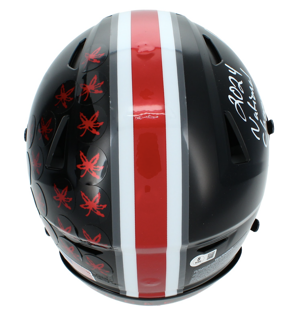 Quinshon Judkins Autographed/Inscribed "24 National Champs" Ohio State Buckeyes Black Alternate Speedflex Authentic Helmet Beckett Witnessed