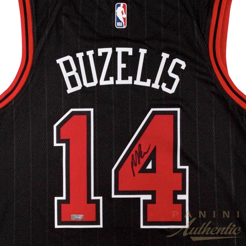 Matas Buzelis Autographed Chicago Bulls Black Jordan Brand Statement Edition Swingman Jersey Panini