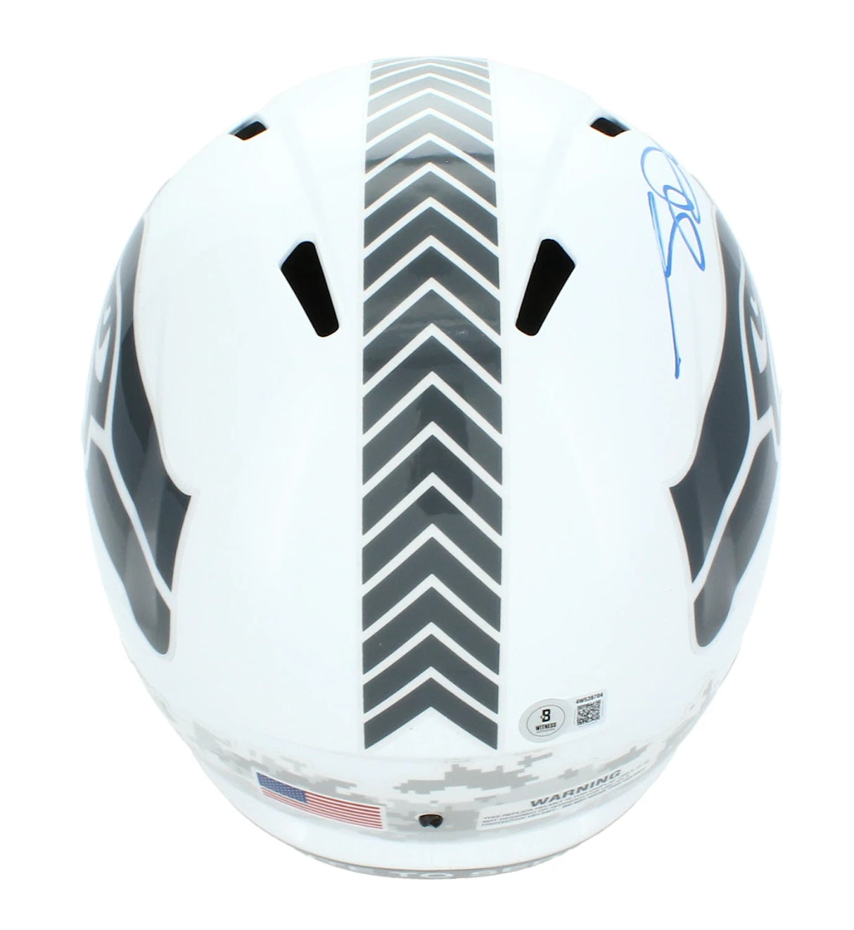 Sam Darnold Autographed Seattle Seahawks 2024 Salute to Service Speed Full Size Helmet Beckett Witnessed