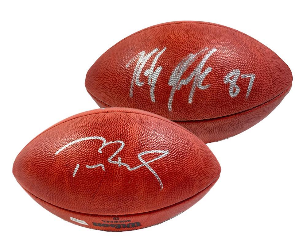 TOM BRADY / ROB GRONKOWSKI Autographed Official Duke Football FANATICS