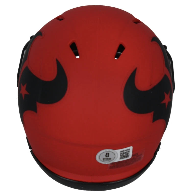 Dalton Schultz Autographed Houston Texans RAVE Speed Mini Helmet Beckett Witnessed