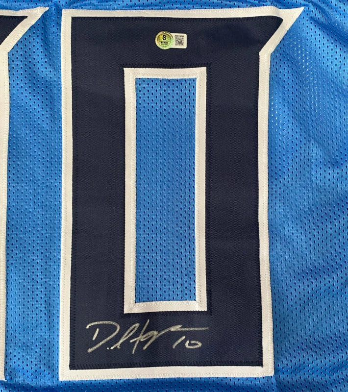 DeAndre Hopkins Autographed #10 Light Blue Custom Jersey Beckett Witnessed