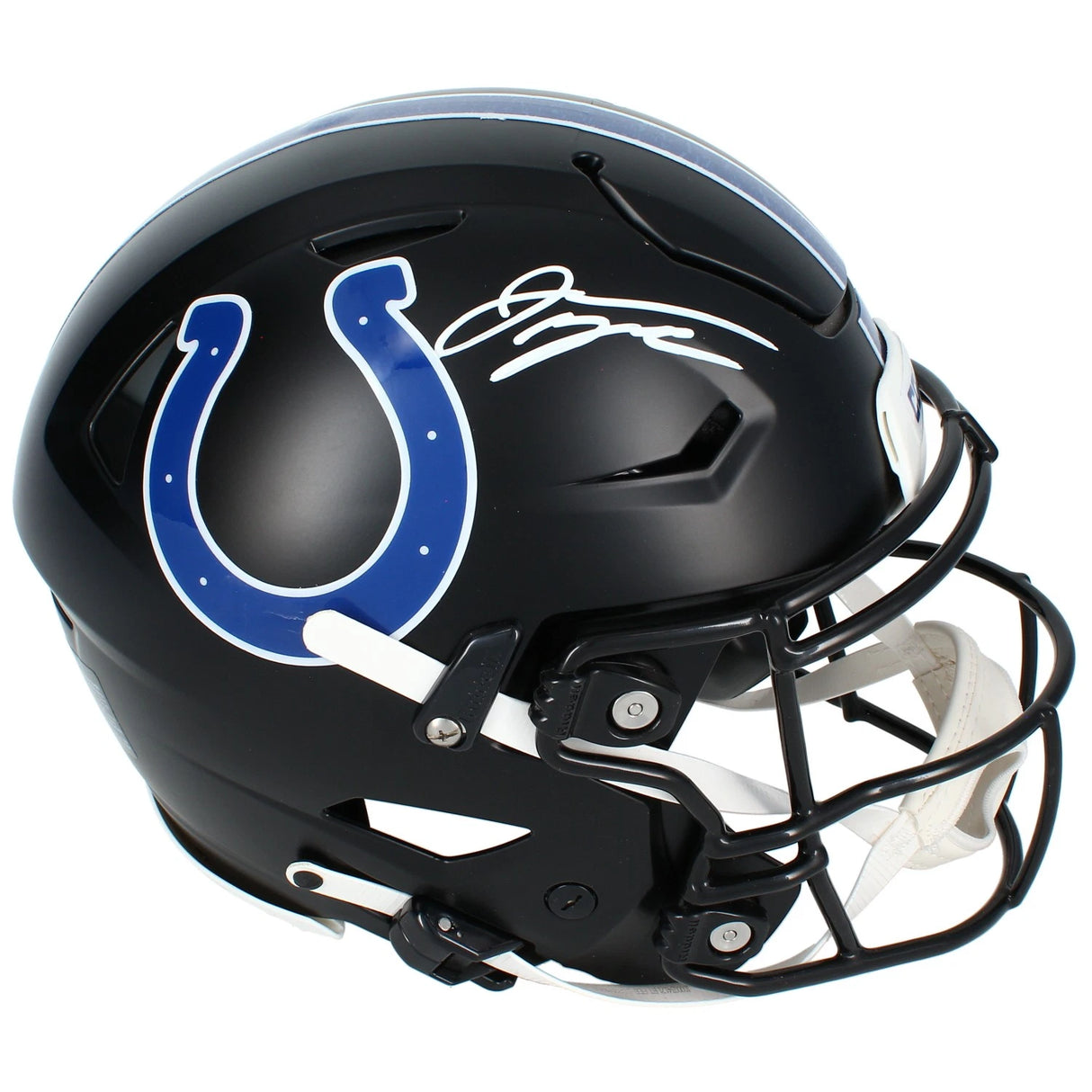 Jonathan Taylor Autographed Indianapolis Colts Black 2023 Alternate Speedflex Authentic Helmet Beckett Witnessed