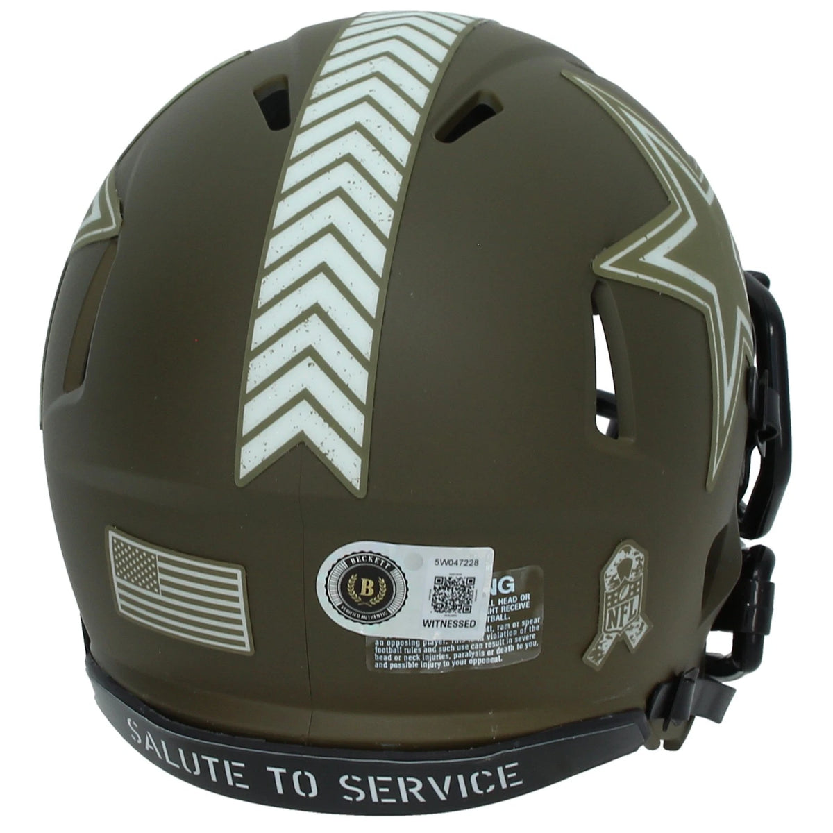 Brandon Aubrey Autographed Dallas Cowboys 2022 Salute to Service Speed Mini Helmet Beckett Witnessed