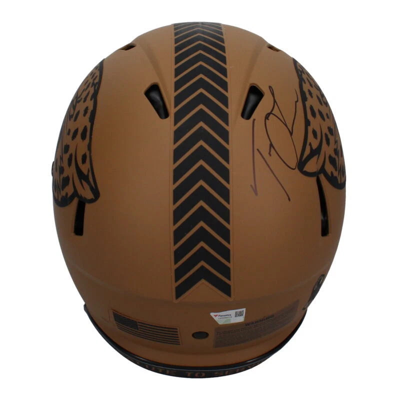 Trevor Lawrence Autographed Jacksonville Jaguars 2023 Salute to Service Speed Authentic Helmet Fanatics
