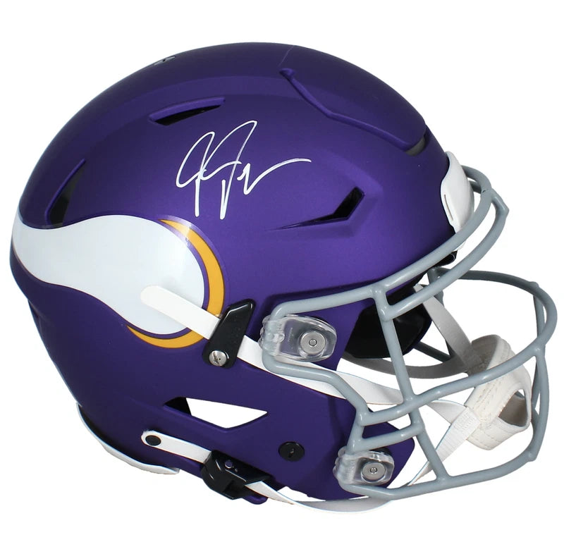 Justin Jefferson Autographed Minnesota Vikings 2023 Alternate Tribute Speedflex Authentic Helmet Beckett Witnessed