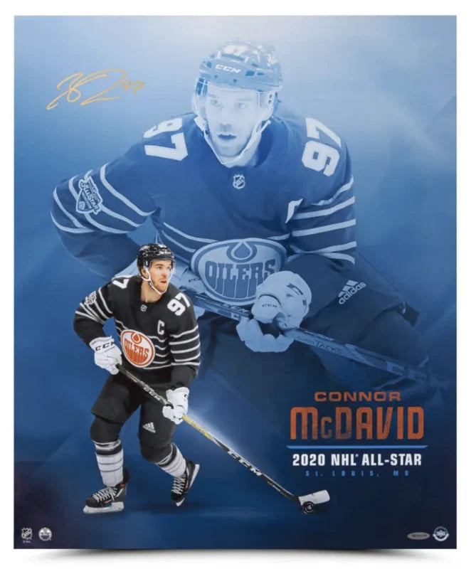 Connor McDavid Autographed Oilers "2020 All Star" 20" x 24" Photograph UDA