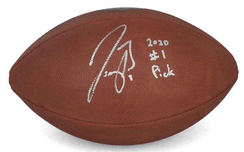 Joe Burrow Autographed/Inscribed "2020 #1 Pick" NFL Color Logo Official Wilson Duke Football Fanatics
