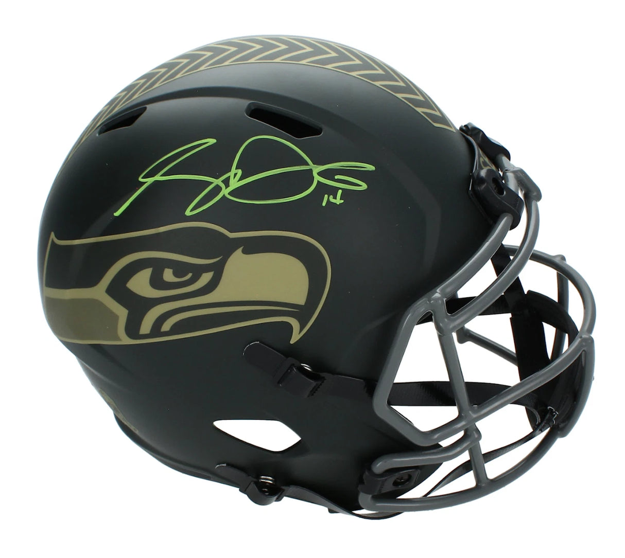 Sam Darnold Autographed Seattle Seahawks 2025 Salute to Service Speed Full Size Helmet Beckett Witnessed