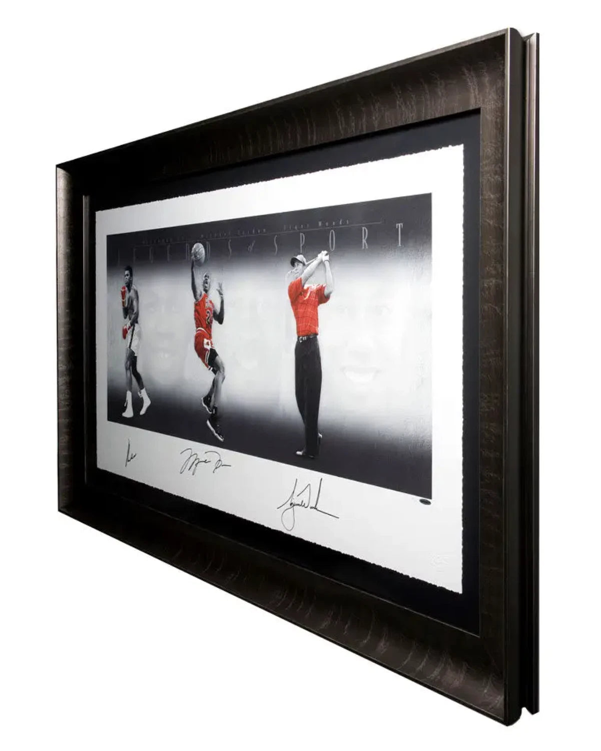 Michael Jordan, Tiger Woods & Muhammad Ali Signed "Legends of Sport" Platinum Litho UDA LE 100