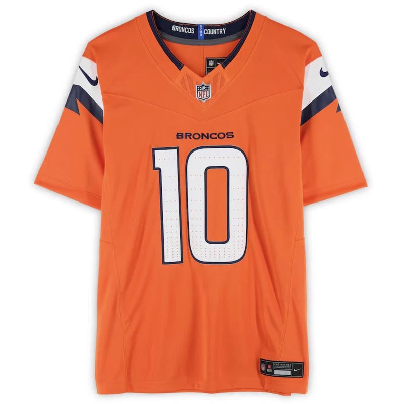 Bo Nix Autographed Denver Broncos Orange Nike Limited Jersey Fanatics