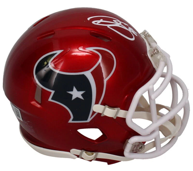 Dalton Schultz Autographed (in white) Houston Texans Flash Speed Mini Helmet Beckett Witnessed