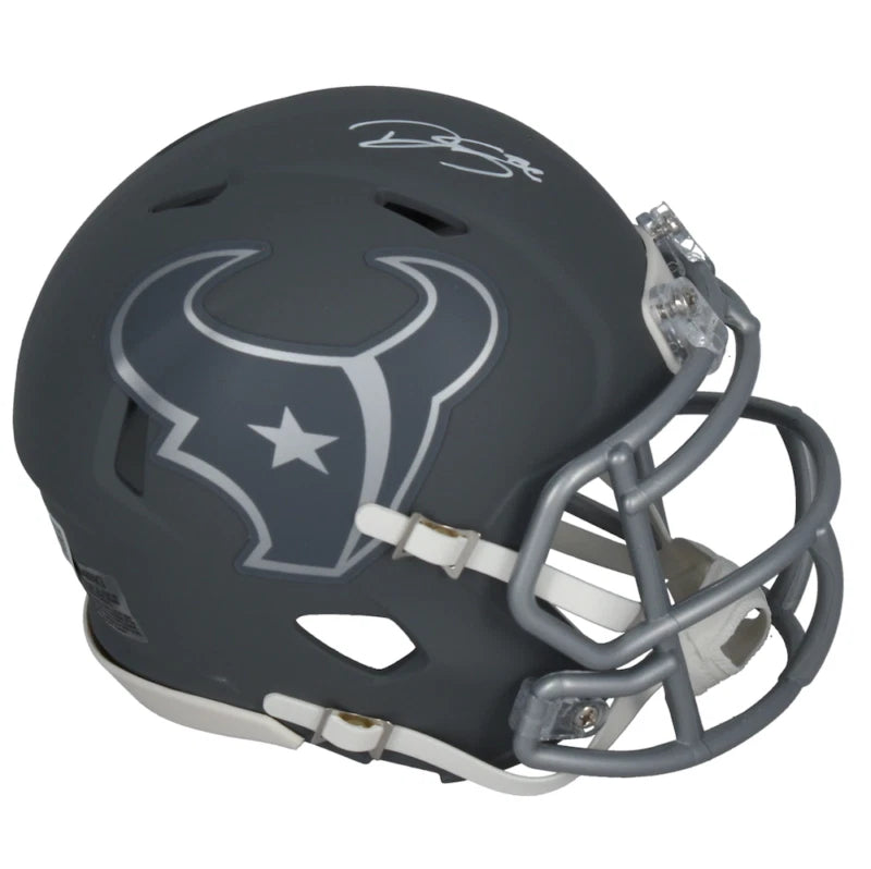 Dalton Schultz Autographed Houston Texans Slate Speed Mini Helmet Beckett Witnessed