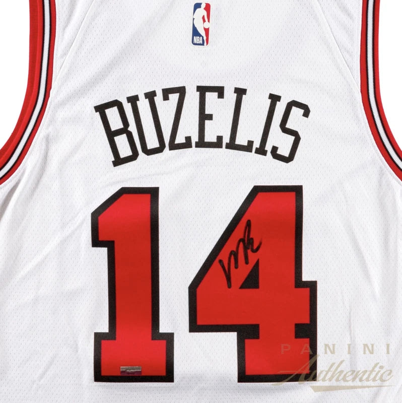 Matas Buzelis Autographed Chicago Bulls White Nike Association Edition Swingman Jersey Panini