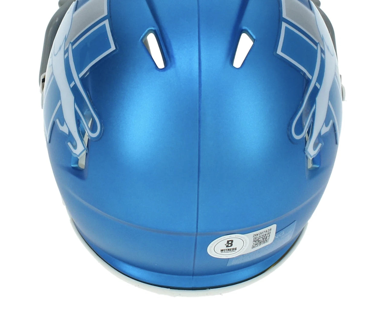 Aidan Hutchinson Autographed Detroit Lions Blue 2023 Alternate Speed Mini Helmet Beckett Witnessed