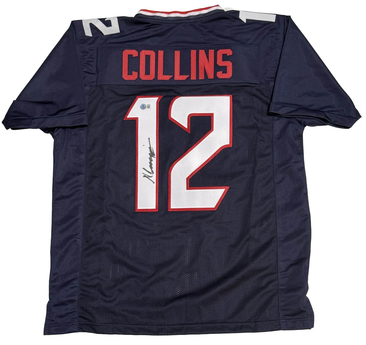 Nico Collins Autographed Navy Blue #12 Custom Jersey Beckett Authenticated