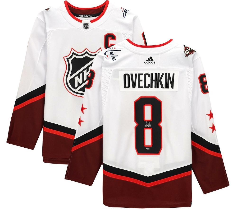 ALEX OVECHKIN Autographed 2022 NHL All-Star Game White Adidas Jersey FANATICS