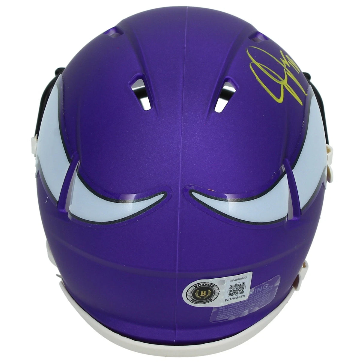 Justin Jefferson Autographed Minnesota Vikings Speed Mini Helmet Beckett Witnessed