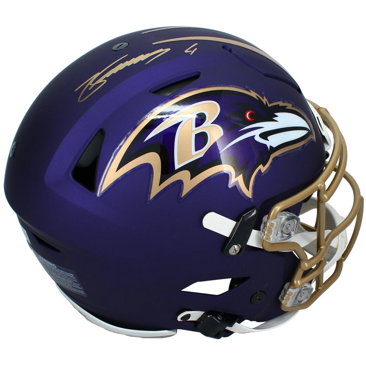 Zay Flowers Autographed Baltimore Ravens Purple Alternate "Purple Rising" Speedflex Authentic Helmet Beckett Witnessed
