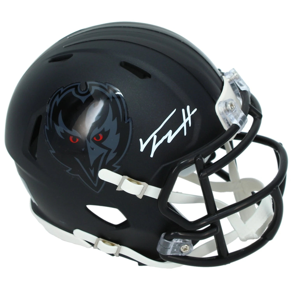 Trey Hendrickson Autographed Baltimore Ravens Black 2026 Alternate Speed Mini Helmet JSA Witnessed