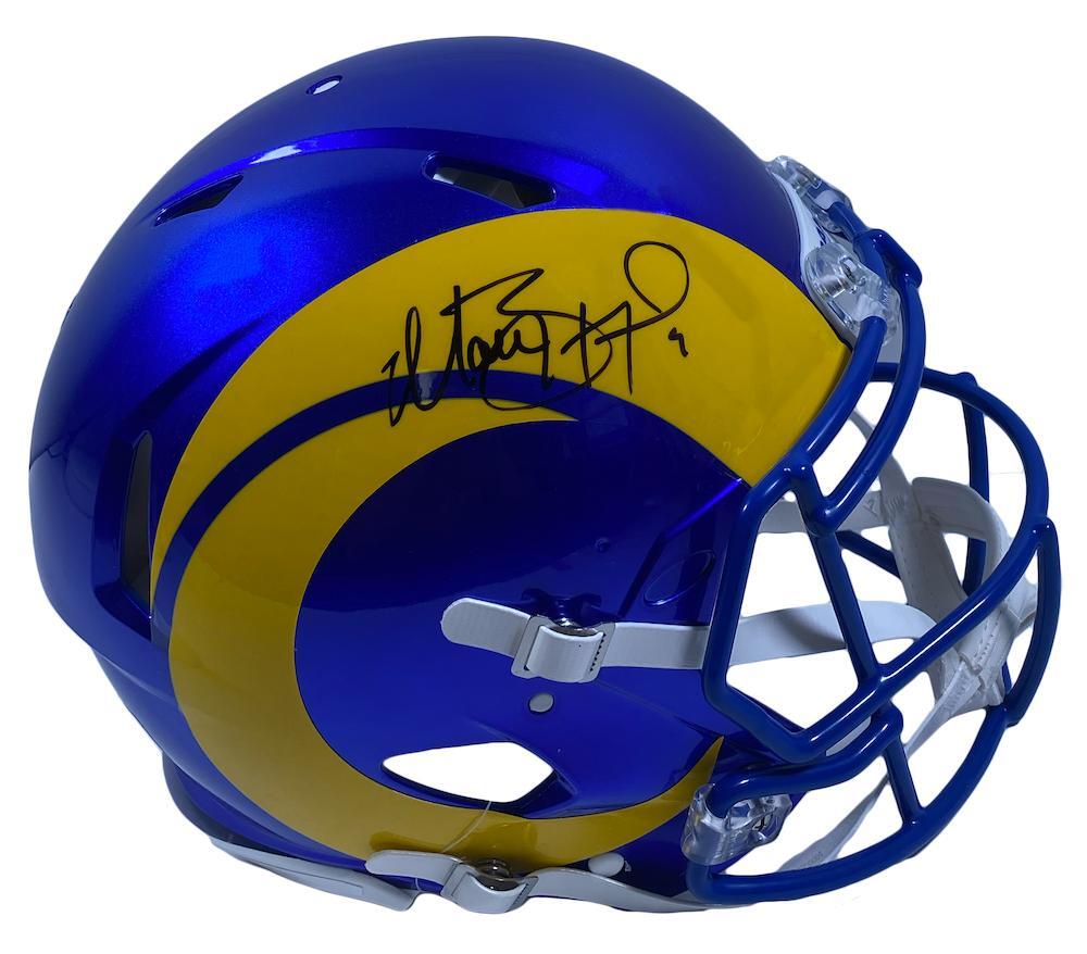 MATTHEW STAFFORD Autographed Los Angeles Rams Super Bowl LVI Champs Logo Speed Authentic Helmet FANATICS